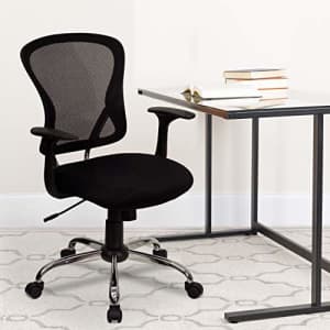 Flash Furniture Mid-Back Black Mesh Swivel Task Office Chair with Chrome Base and Arms for $100