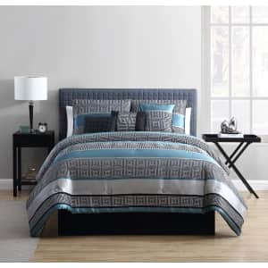 Mainstays Preston Woven Jacquard 7-Piece King Comforter Set for $34 Mainstays Preston Woven Jacquard 7-Piece King Comforter Set for $34