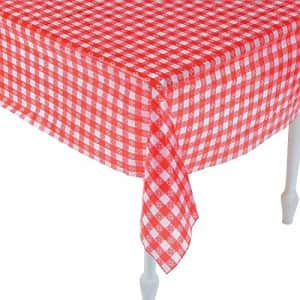 Fun Express RED/WHITE CHECK TABLECLOTHS - Party Supplies - 12 Pieces for $10