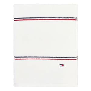 Tommy Hilfiger Modern American Double Stripe 574 GSM Dobby 1 Piece Bath Towel, 30 X 56 Inches, 100% for $18