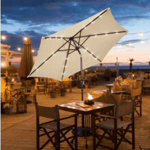 Costway 9-Foot Solar LED Lighted Patio Umbrella for $70 Costway 9-Foot Solar LED Lighted Patio Umbrella for $70