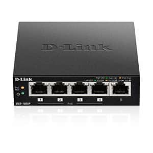 D-Link 5-Port Desktop Gigabit PoE+ Switch - 5 x Gigabit Ethernet Network - Manageable - Twisted for $63