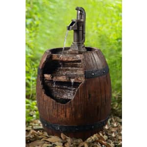 Peaktop 33" Vintage Pump & Barrel Waterfall Fountain for $95 Peaktop 33" Vintage Pump & Barrel Waterfall Fountain for $95