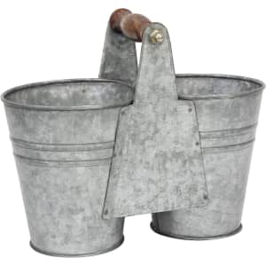 Stonebriar Galvanized Metal Double Bucket for $15