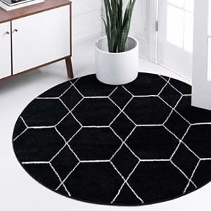 Unique Loom Trellis Frieze Collection Area Rug - Geometric (5' 1" Round, Black/ Ivory) for $38 Unique Loom Trellis Frieze Collection Area Rug - Geometric (5' 1" Round, Black/ Ivory) for $38