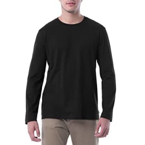 Lee Jeans Lee Men's Long Sleeve Cotton T-Shirt, Black, Medium for $17