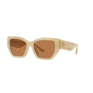 Tory Burch TY7187U Brown & Ivory Horn Sunglasses 53mm for $99