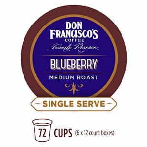 Don Francisco's Blueberry Flavored (72 Count) Recyclable Single-Serve Coffee Pods, Compatible with for $40