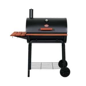 Char-Griller Super Pro 30" Black Barrel Charcoal Grill for $99