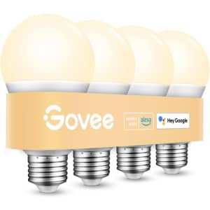 Govee 9W Smart Dimmable LED Bulb 4-Pack for $33