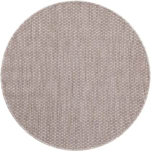 Unique Loom Outdoor Solid Collection Area Rug (3' 3" Round Beige/Ivory) for $20