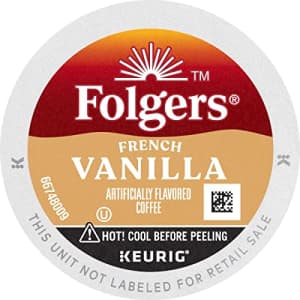 Folgers French Vanilla Flavored Coffee, 12 Keurig K-Cup Pods for $9