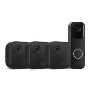 Blink Video Doorbell + 3 Outdoor 4 Security Cameras & Sync Module for $120 w/ Prime Blink Video Doorbell + 3 Outdoor 4 Security Cameras & Sync Module for $120 w/ Prime