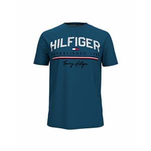 Tommy Hilfiger Men's Short Sleeve Graphic T Shirt, Mykonos Blue, XS for $39