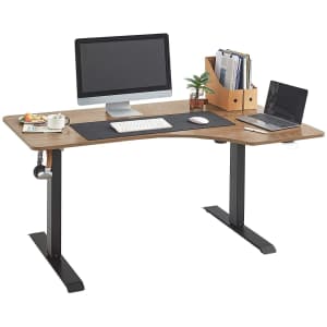 Linsy Home Electric Standing L-Shaped Computer Desk for $191 Linsy Home Electric Standing L-Shaped Computer Desk for $191