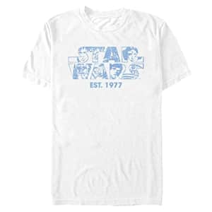 STAR WARS Big & Tall Logo Faces Men's Tops Short Sleeve Tee Shirt, White, X-Large for $8