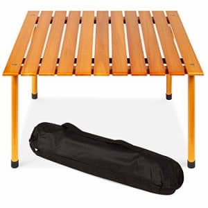 Best Choice Products 28x28in Foldable Indoor Outdoor All-Purpose Portable Wooden Table for Picnics, for $50
