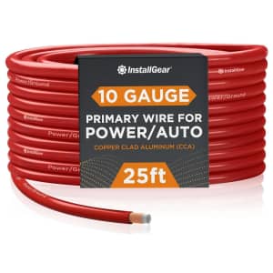 Installgear 10 Gauge AWG CCA 25-Foot Power Ground Wire Cable for $12