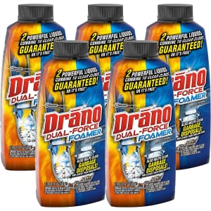 Drano Dual-Force Foamer Clog Remover 17-oz. Bottle 5-Pack for $11 Drano Dual-Force Foamer Clog Remover 17-oz. Bottle 5-Pack for $11