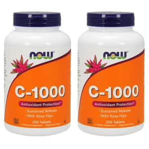 Now Foods Vitamin C-1000 Sustained Release with Rose Hips 250 Tabs (500 (250 X 2)) for $32
