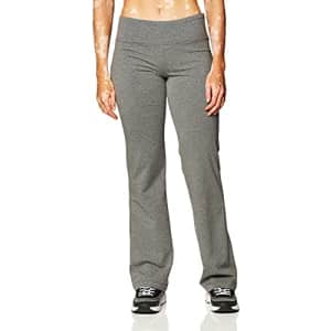 Jockey Women's Activewear Cotton Stretch Slim Bootleg Pant, Charcoal Grey Heather, 2X for $23