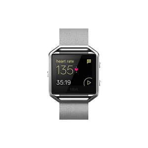 Fitbit Blaze Accessory Band, Leather, Mist Grey, Small for $45 Fitbit Blaze Accessory Band, Leather, Mist Grey, Small for $45