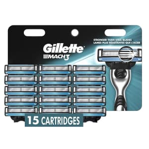Gillette Mach3 Men's Razor Blade Refill 15-Pack. That's the best deal we could find by $3.