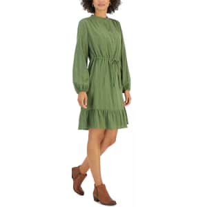 Style & Co. Women's Shadow-Striped Ruffle-Hem Dress for $19