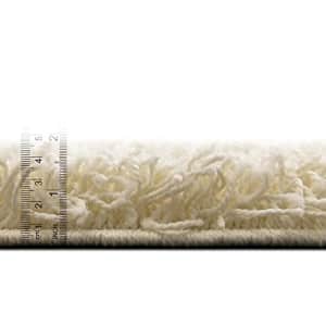 Unique Loom Solid Shag Collection Area Rug (2' 6" x 13' 1" Runner, Pure Ivory) for $78