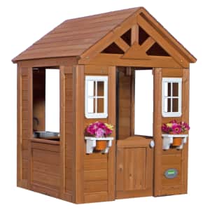 Backyard Discovery Timberlake Cedar Wooden Playhouse for $135 Backyard Discovery Timberlake Cedar Wooden Playhouse for $135