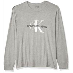 Calvin Klein Men's Long Sleeve Logo T-Shirt, Light Grey Heat, Small for $24 Calvin Klein Men's Long Sleeve Logo T-Shirt, Light Grey Heat, Small for $24