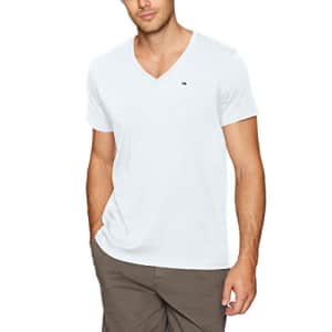 Tommy Hilfiger Tommy Jeans Men's V Neck T Shirt, Bright White, X-Large for $12