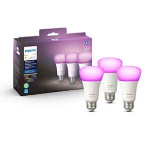 Philips Hue White and Color Ambiance A19 LED Smart Bulbs 3-Pack for $135