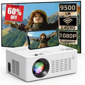 DR. J Professional 5G WiFi Projector with Bluetooth 5.2 for $63 DR. J Professional 5G WiFi Projector with Bluetooth 5.2 for $63