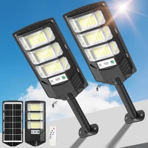 Outdoor Solar Flood Light 2-Pack for $25