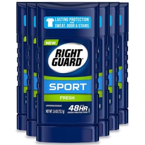 Right Guard Sport Antiperspirant Deodorant Stick 6-Pack for $8 via Sub & Save