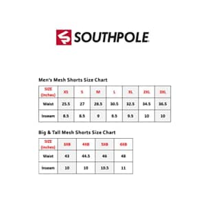 Southpole Men's Basic Basketball Mesh Shorts, Black/Red, Medium for $13