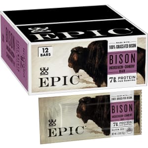 Epic Bison Bacon Cranberry 1.3-oz. Bar 12-Pack for $21 via Sub & Save