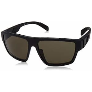 Adidas SP0008 02N Sunglasses Men's Matte Black/Green Lenses Rectangular 61mm for $53