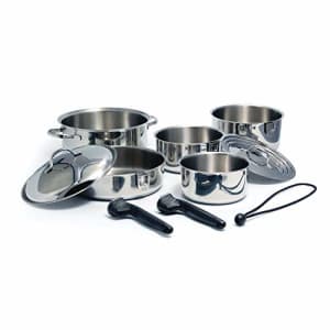 Camco Stainless Steel Nesting Cookware Set- Non Stick Pans and Pots with Removable Handles, Space for $233