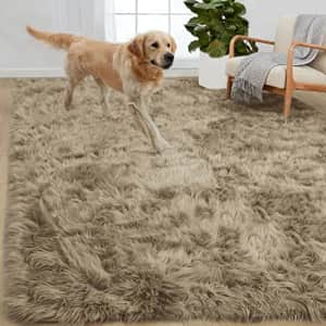 Gorilla Grip Fluffy Faux Fur Area Rug, 5x8, Rubber Backing, Machine Washable Soft Furry Rugs for for $55