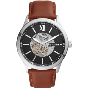 Fossil Men's Flynn Automatic Leather 48mm Watch for $150 Fossil Men's Flynn Automatic Leather 48mm Watch for $150