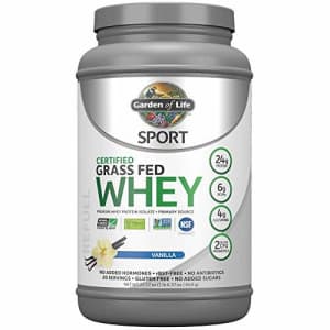 Garden of Life Sport Certified Grass Fed Clean Whey Protein Isolate, Vanilla, 22.57 Ounce for $31
