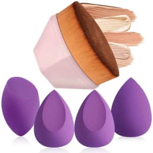 Foundation Makeup Brush and Sponge 4-Pack for $6