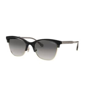 COACH Woman Sunglasses Transparent Grey/Light Gold Frame, Light Grey Gradient Dark Grey Lenses, 55MM for $134