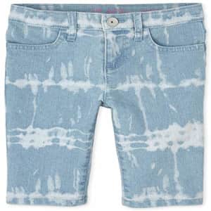 The Children's Place Girls' Plus Denim Skimmer Shorts, Simplywht, 12P for $12