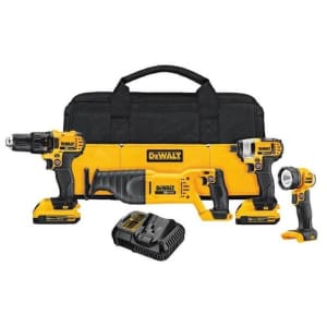 DeWalt 20V Max Li-ion Cordless 4-Tool Combo Kit for $200 DeWalt 20V Max Li-ion Cordless 4-Tool Combo Kit for $200