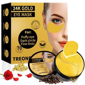 Treondexir 24K Gold Under Eye Patch 70-Pack for $7 Treondexir 24K Gold Under Eye Patch 70-Pack for $7