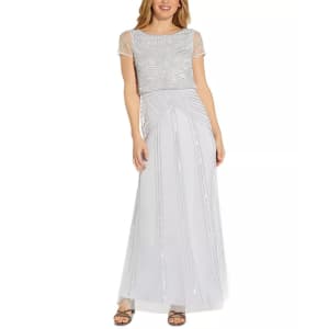 Adrianna Papell Women's Blouson Beaded Gown for $80