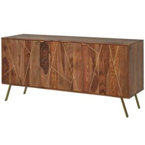 Home Decorators Collection 63" Metal Inlay Solid Hardwood Storage Buffet Table for $431 Home Decorators Collection 63" Metal Inlay Solid Hardwood Storage Buffet Table for $431